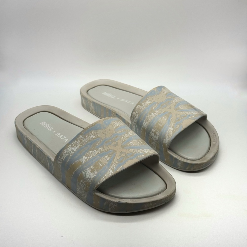Melissa + Baja East‎ Patterned Slide Sandals Gray